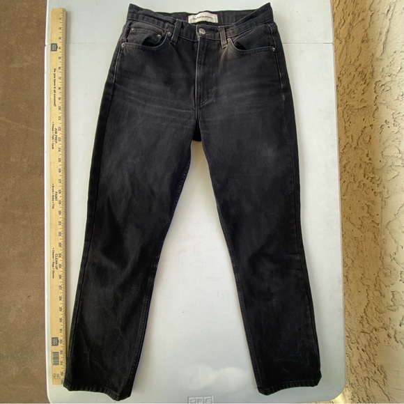 Reformation Julia Cropped High Rise Cigarette Jeans in Black - Picture 1 of 12